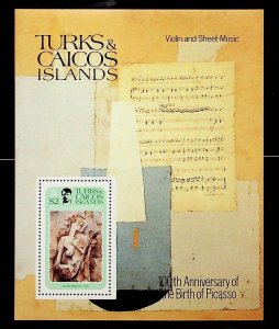 TURKS & CAICOS ISL. Sc 481-85 NH SET+S/S OF 1981 - ART OF PICASSO