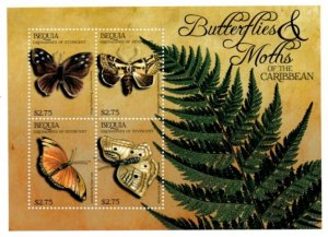 BEQUIA 2011 - Butterflies and Moths - Sheet of 4 Stamps - MNH