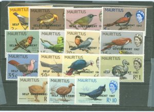 Mauritius #306-320 Unused Single (Complete Set)