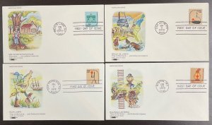 1606,1608, 1610 & 1612  4 Softones cachets, American Issues FDCs 1979