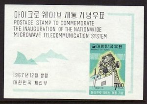 Korea 594a MNH 1967 Microwave Communications Network Souvenir Sheet