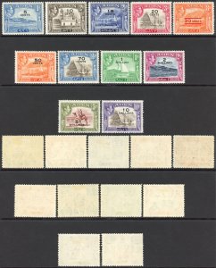 Aden SG36/46 1951 KGVI Set of 11 with Opt M/M