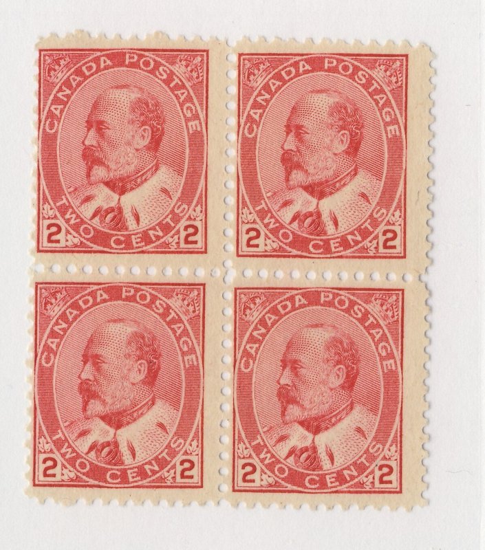 4x Canada Edward VII Stamp;  #90-2c F/VF Mint no gum Guide Value = $100.00