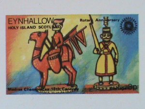 ​EYNHALLOW SCOTLAND STAMP CHESTS -IMPERF- MNH - MINI SHEET NO GUM AS ISSUED