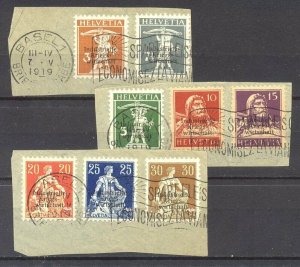 SWITZERLAND #1O1-8 Used - 1918 War Board of Trade Set