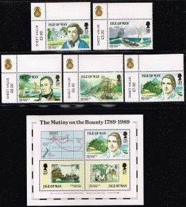 Isle of Man 1989,Sc.#389-94 MNH,  Bicentenary of the Mutiny on the Bounty