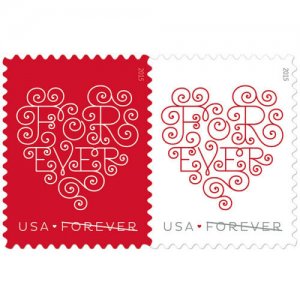 2015 49c Lacy Forever Hearts, Pair Scott 4955-56 Mint F/VF NH