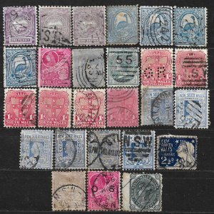 COLLECTION LOT OF 26 NEW SOUTH WALES STAMPS 1888+ CLEARANCE