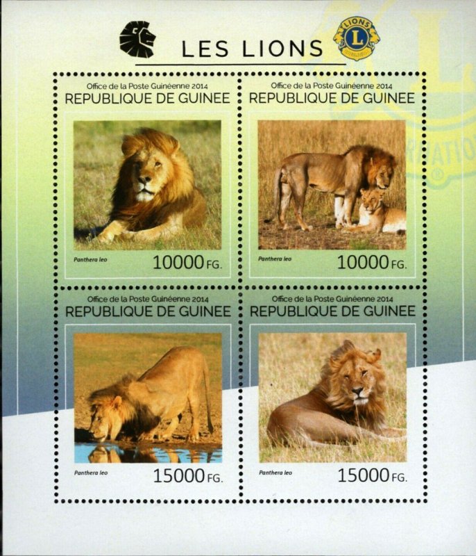 Lions Stamp Panthera Leo Wild Animal Souvenir Sheet MNH #10702-10705 