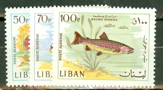 Q: Lebanon 453-8, C534-9 MNH CV $60.55; scan shows only a few