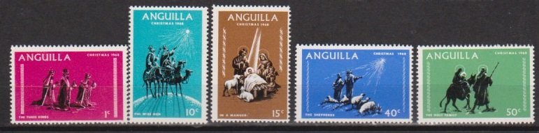 1968 Anguilla Scott 44-48 Christmas MNH