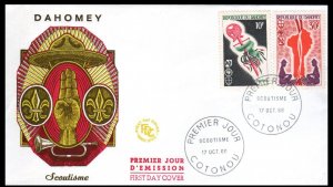 DAHOMEY - 1966 BOY SCOUTS - 2V - FDC