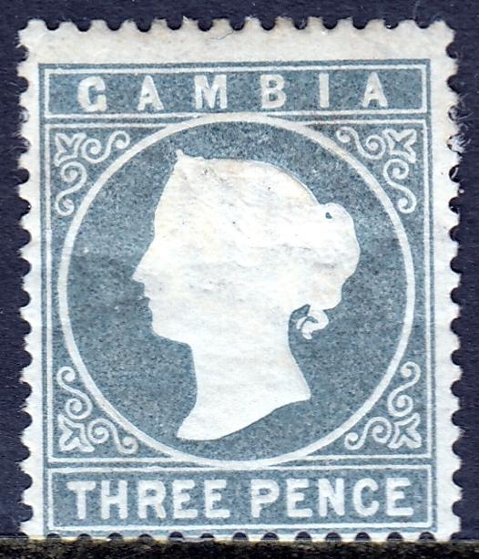 Gambia - Scott #16 - MH - Sideways CA Wmk - Paper adhesion/reverse - SCV $9.00