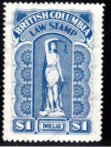 van Dam BCL31, British Columbia Law Stamp - $1 - Sixth Series - Canada