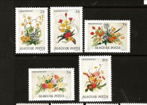 Hungary Sc 3173-7 NH SET of 1988 - Flower Arrangements