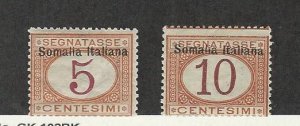 Somalia - Italy, Postage Stamp, #J12-J13 Mint NH, 1909, JFZ