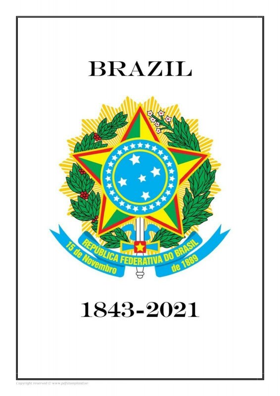 Brazil Brasil 1843-2021 PDF (DIGITAL)  STAMP ALBUM PAGES