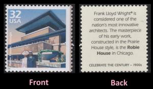 US 3182o Celebrate the Century 1900s Robie House Chicago 32c single MNH 1998