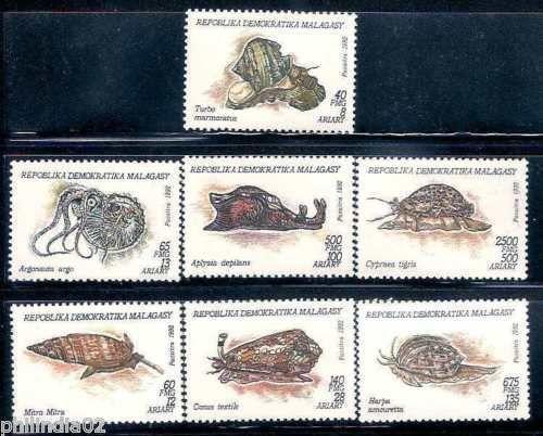 Malagasy 1993 Mollusks Marine Life Sc 1122-28 7v MNH Madagascar # 0192