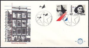 Netherlands, Scott cat. 597-598. Anne Frank issue.. First day cover. ^