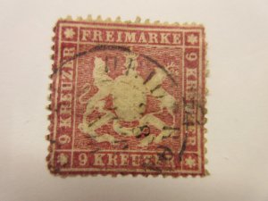 German States WURTTEMBERG Scott 27 USED Lot11.2 Cat $275