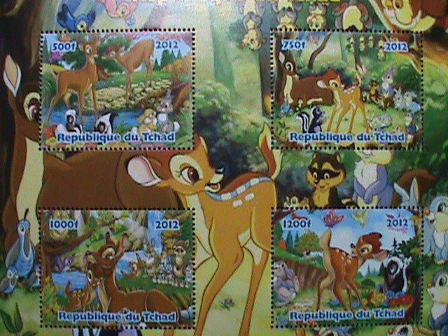 CHAD-STAMP-2012 DISNEY CARTOON-BAMBI  MNH STAMP SHEET RARE VERY RARE