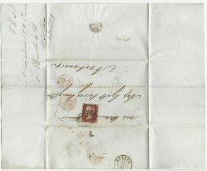 Great Britain, Scott #33 Plate #207, on 1865 Cover to Antwerp, Belgium