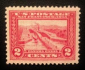 StampGeek Scott #398 1913 Panama-Pacific, Panama Canal Locks, MINT, XF, VLH, OG