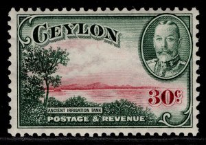 CEYLON GV SG376, 30c carmine & green, M MINT.