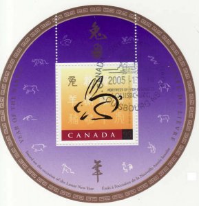 Canada 1999 Year of The Rabbit Souvenir Sheet, #1768i Used