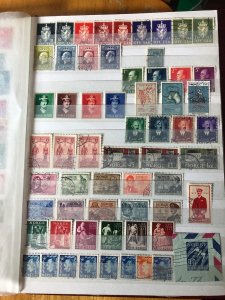 Red Stock Book Full Of Very Old Turkey & Norway Stamps  VERY CLEAN VERY NICE