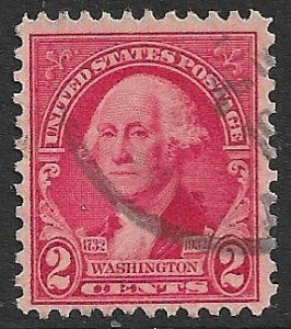 USA 1932 2c George Washington Bicentennial Issue Sc 707 VFU