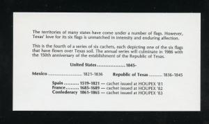 US 1895 HOUPEX 84 Fifth Flag over Texas - United States Houston Phil Soc Cachet