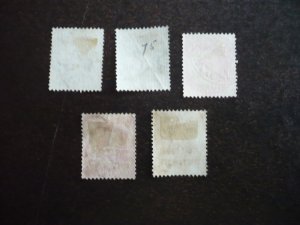 Stamps - India Gwalior - Scott# 35-38,40 - Used Part Set of 5 Stamps