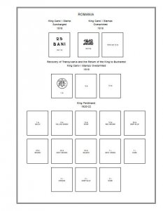 PRINTED ROMANIA [CLASS.] 1858-1942 STAMP ALBUM PAGES (76 pages)