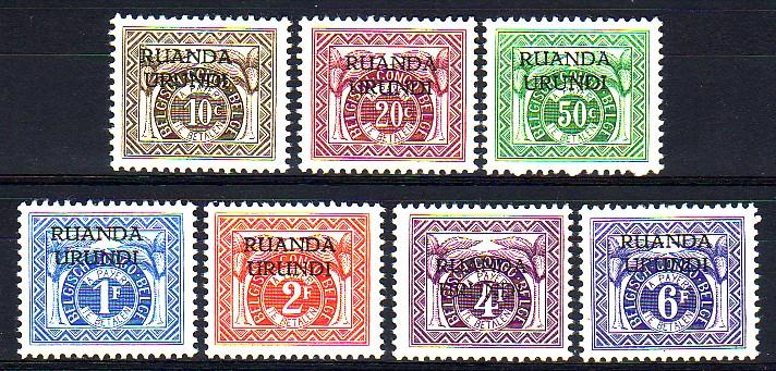 RUANDA-URUNDI : Sc# J13-J19 DUE STAMPS COMPL SET, MH