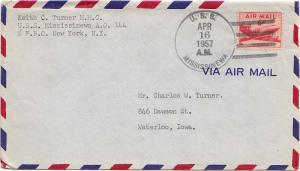 United States Ships 6c DC-4 Skymaster 1957 U.S.S. Mississa Type 2 AO 144 Airm...