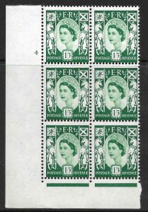 Sg XS23b Variety 9d Scotland Cream Cyl 4 No Dot perf F/L(I/E) UNMOUNTED MINT 