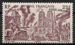 Doyle's_Stamps: French Guiana 1946 Chad to Rhine Set C12** to C17**