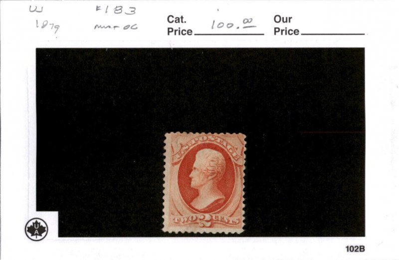 United States Postage Stamp, #183 Mint OG, 1879 Jackson (AC) 