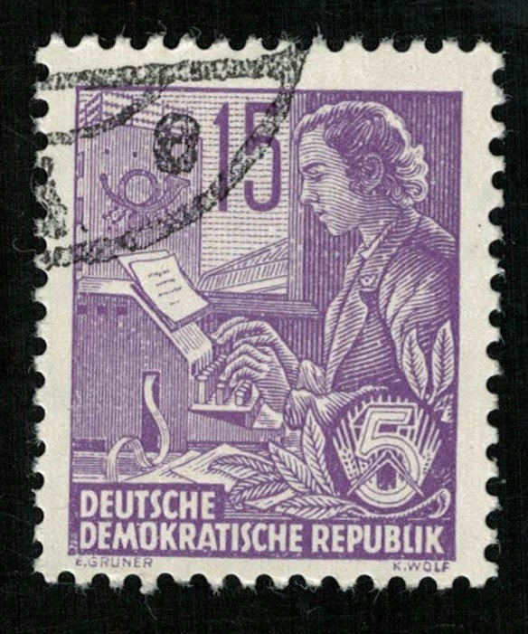 DDR, Germany, 1953-1954, Posthorn in Watermark, (3025-Т)
