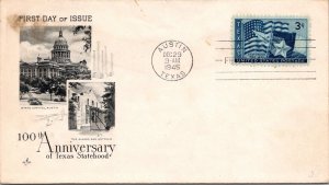 FDC 1945 SC #938 Artcraft Cachet - Austin TX - Single - J1636