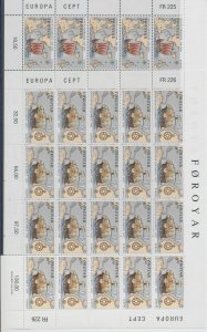 1992 Europa Cept Faroe Islands/Føroyar 2 Mini-Sheets' Off Dell'America  MNH