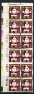 1979 Santa Claus Cookie Plate Block of 12 15c Postage Stamps, Sc# 1800, MNH, OG