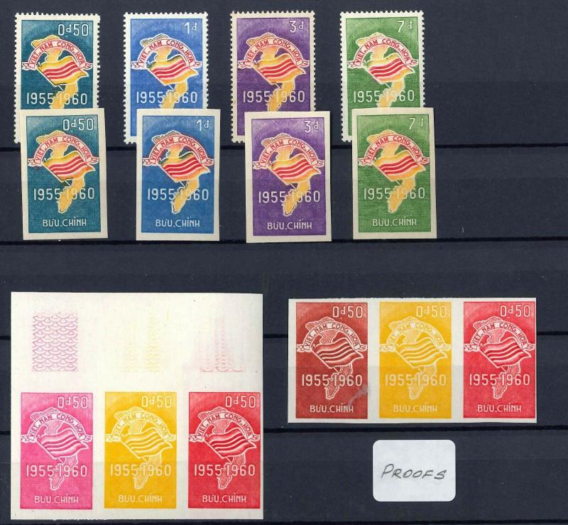 South Viet Nam-1960 - Imperf - Color Proof - Sc146 - 149 - MNH - Non-Preserved 