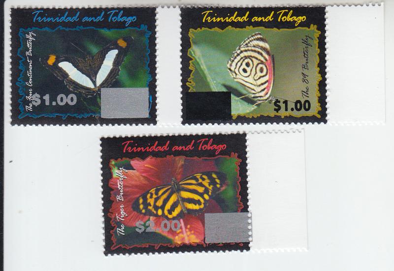 2017 Trinidad & Tobago Butterfly Overprints (3) (Scott NA) MNH