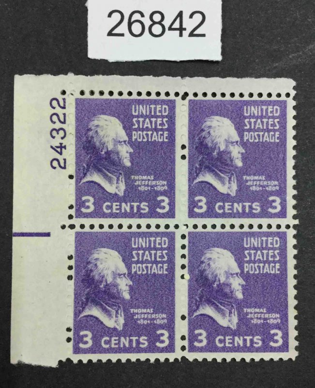 US STAMPS #807 MINT OG H PLATE BLOCK LOT #26842