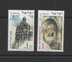 Israel #1302-03  (1997 Prague Jewish Monuments set) VFMNH  CV $2.00