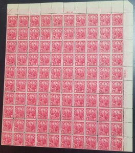 US Stamp - 1927 Vermont Sesquicentennial - 100 Stamp Sheet #643 MNH