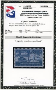 US Stamp #1026 Gen. George S. Patton 3c - PSE Cert - SUP 98 - MNH - SMQ $55.00